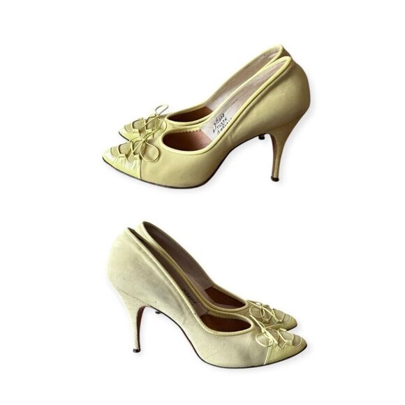 Andrew‎ Geller Yellow pumps. Soft Pointed Toe,  Size 7 1/2 AAA Narrow, Vintage - Picture 15 of 16